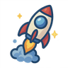 Mission Rocket icon representing our goal to help you explore